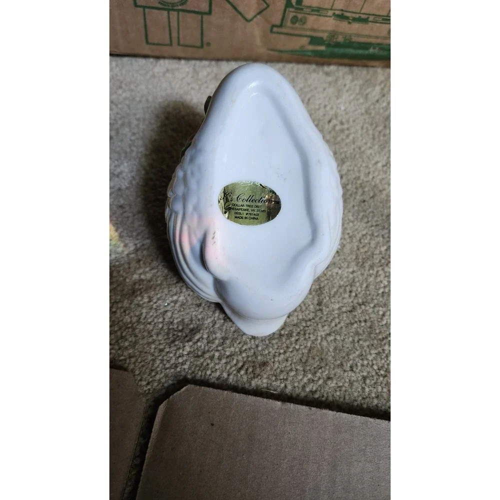 Ceramic Swan Planter‎ w/ Pink Flower X's Collection Dollar Tree Cottagecore